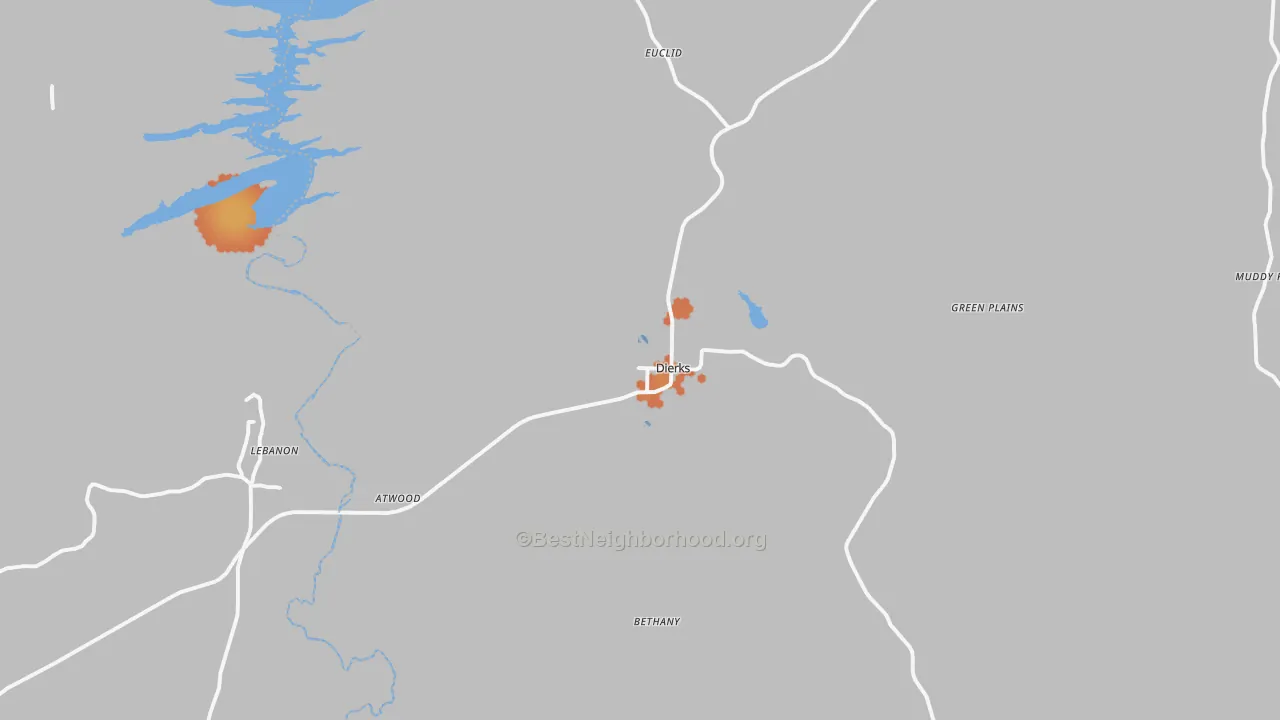 Bike Grade map of 71833, AR