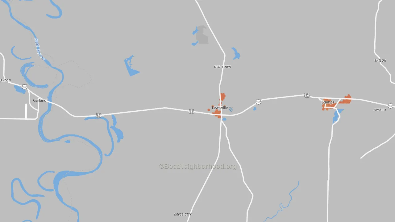 Bike Grade map of 71845, AR