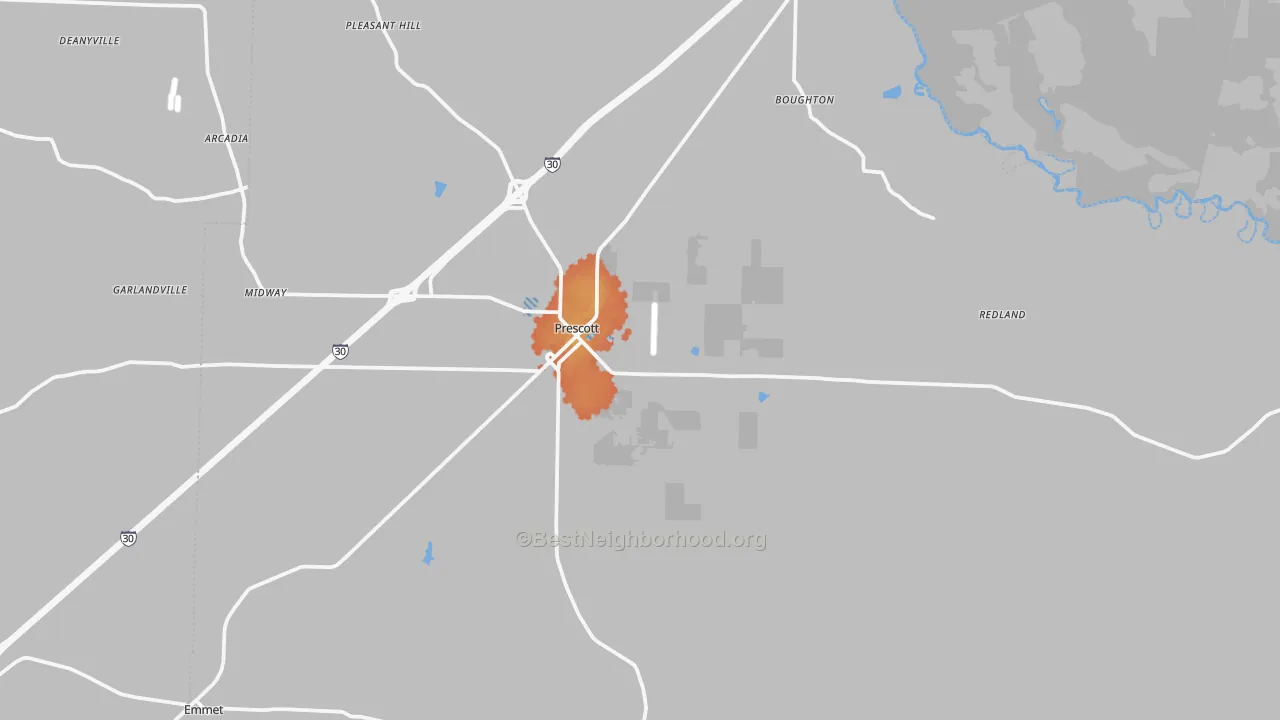Bike Grade map of 71857, AR