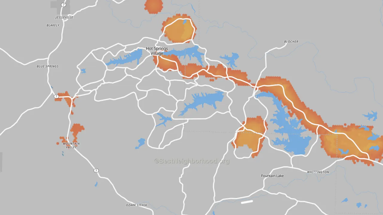 Bike Grade map of 71909, AR