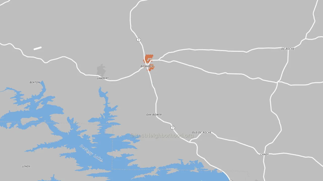 Bike Grade map of 71929, AR