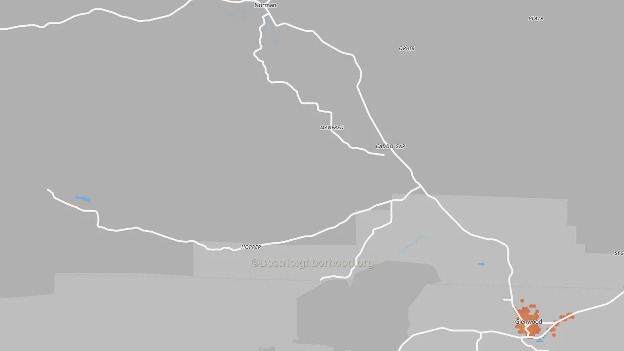 Bike Grade map of 71935, AR