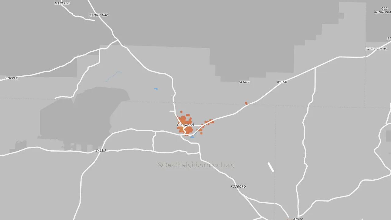 Bike Grade map of 71943, AR