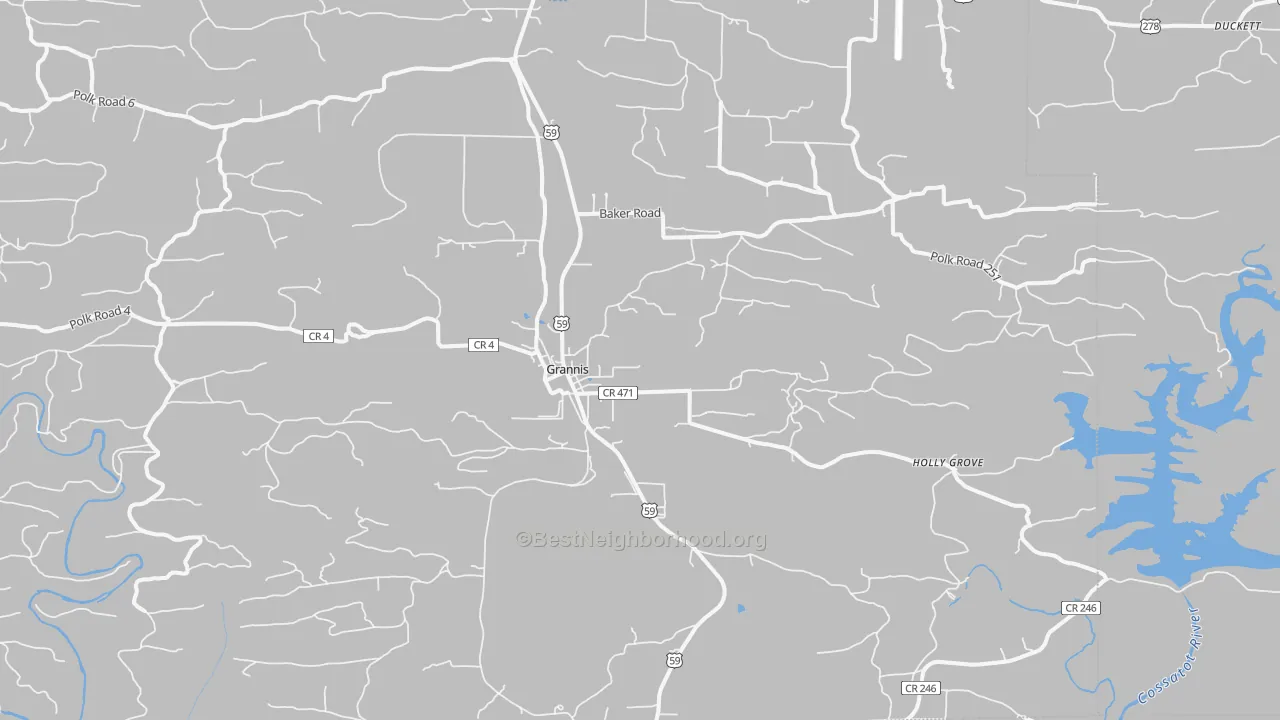 Bike Grade map of 71944, AR