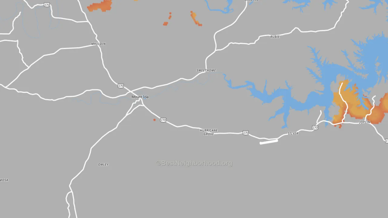 Bike Grade map of 71957, AR