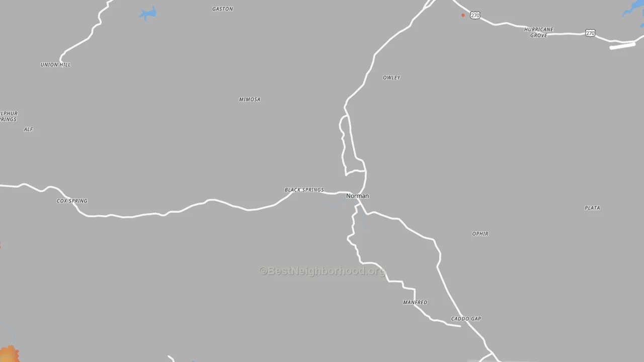 Bike Grade map of 71960, AR