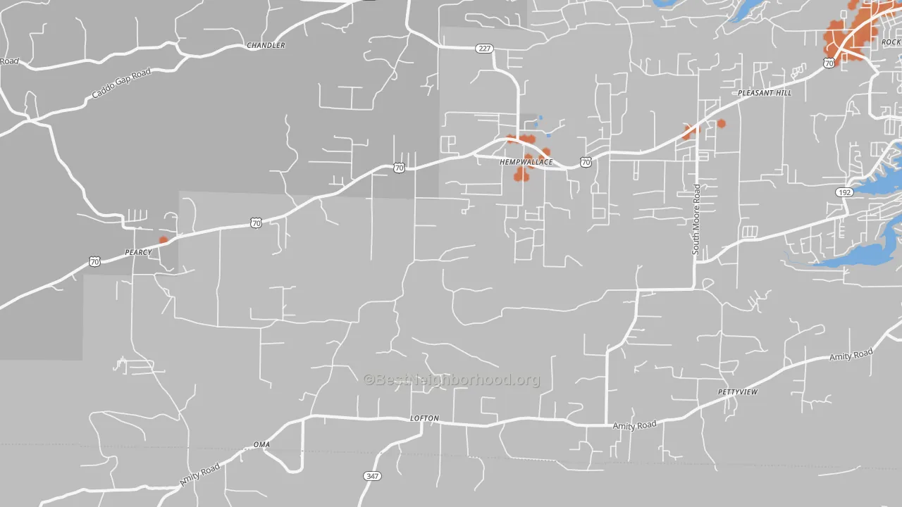 Bike Grade map of 71964, AR