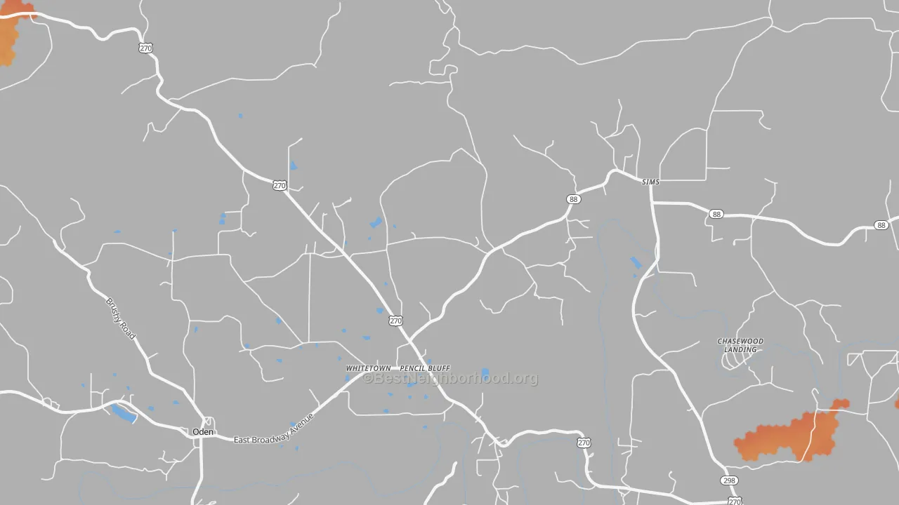 Bike Grade map of 71965, AR