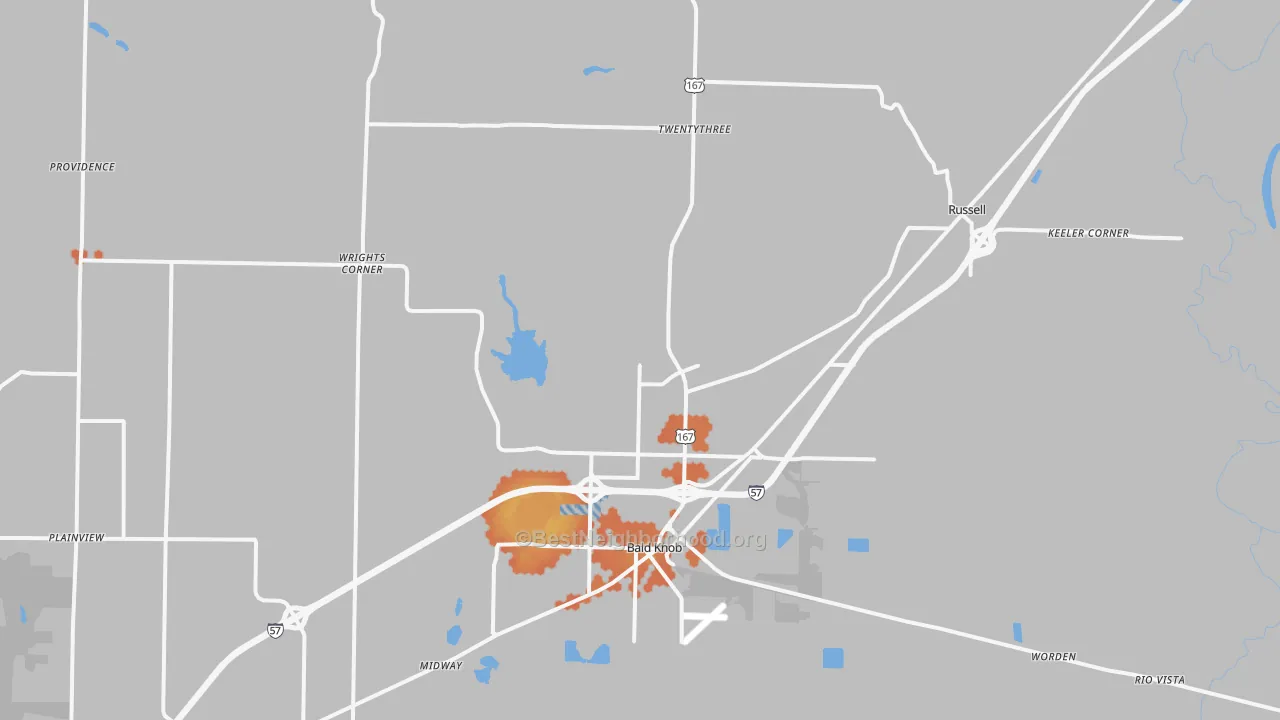Bike Grade map of 72010, AR