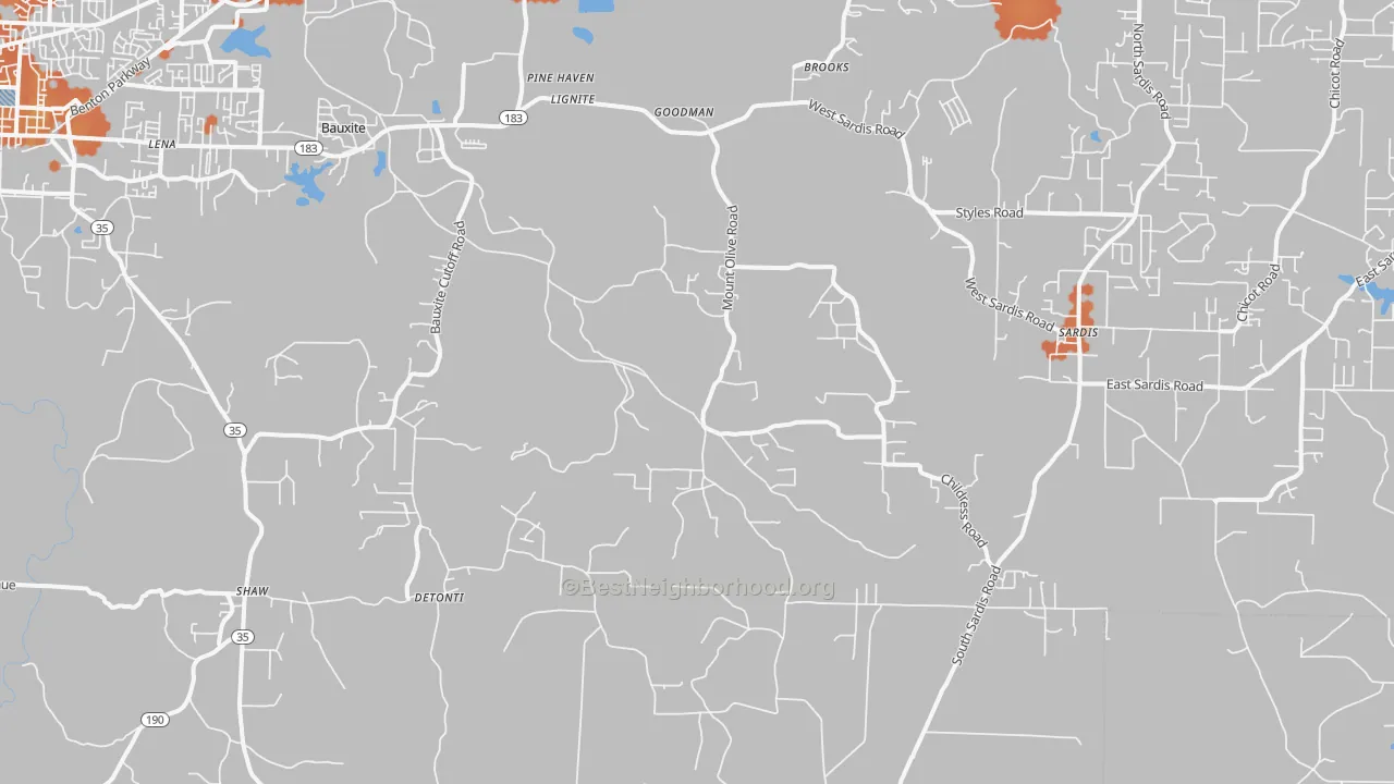 Bike Grade map of 72011, AR