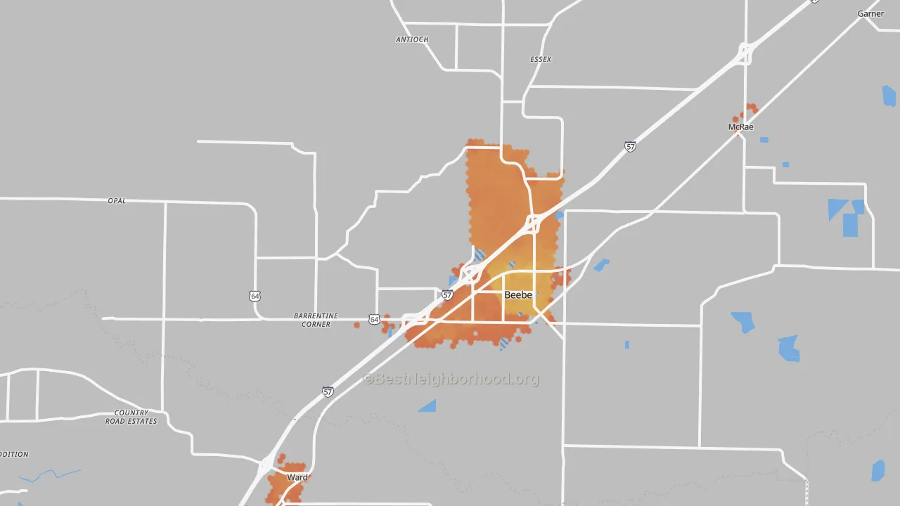 Bike Grade map of 72012, AR