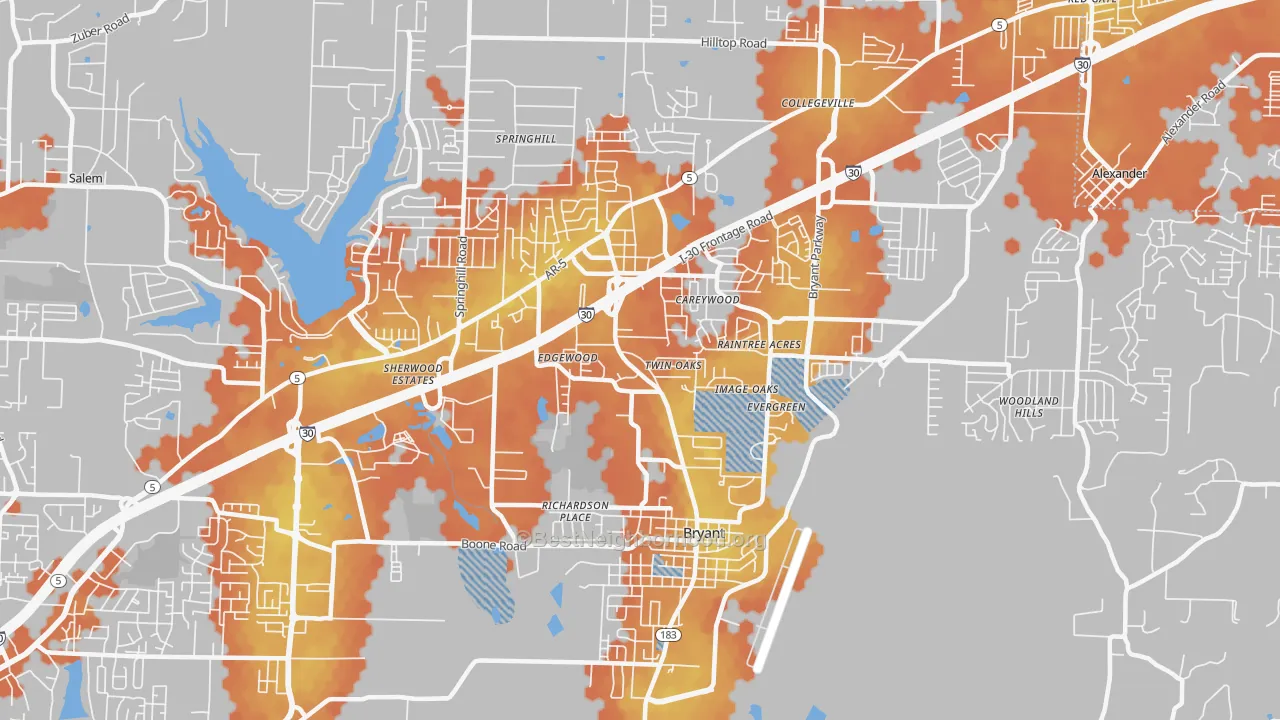 Bike Grade map of 72022, AR
