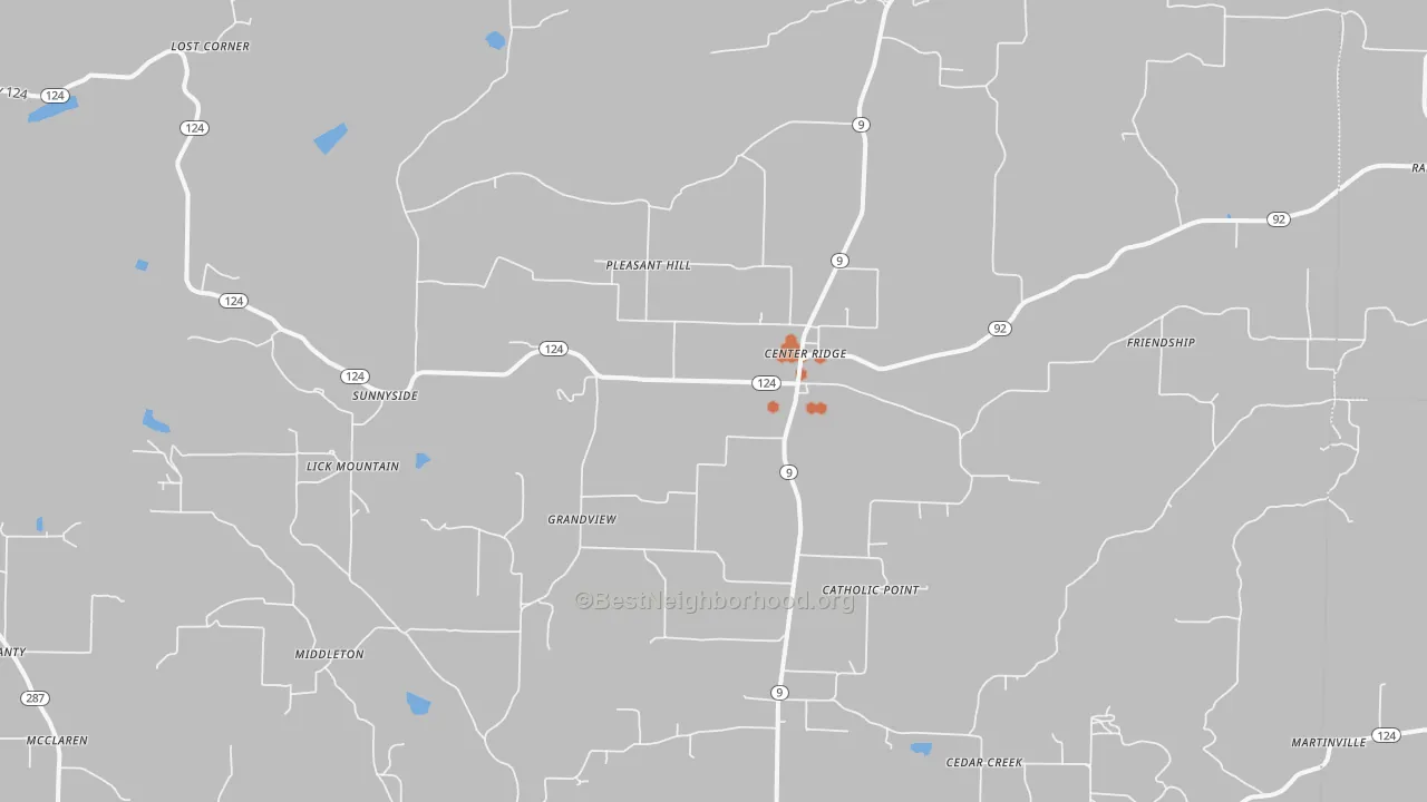 Bike Grade map of 72027, AR