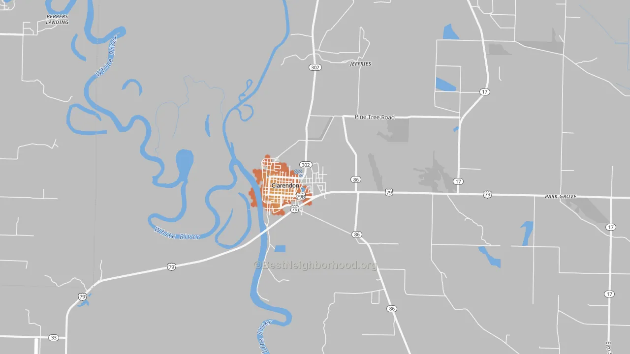 Bike Grade map of 72029, AR