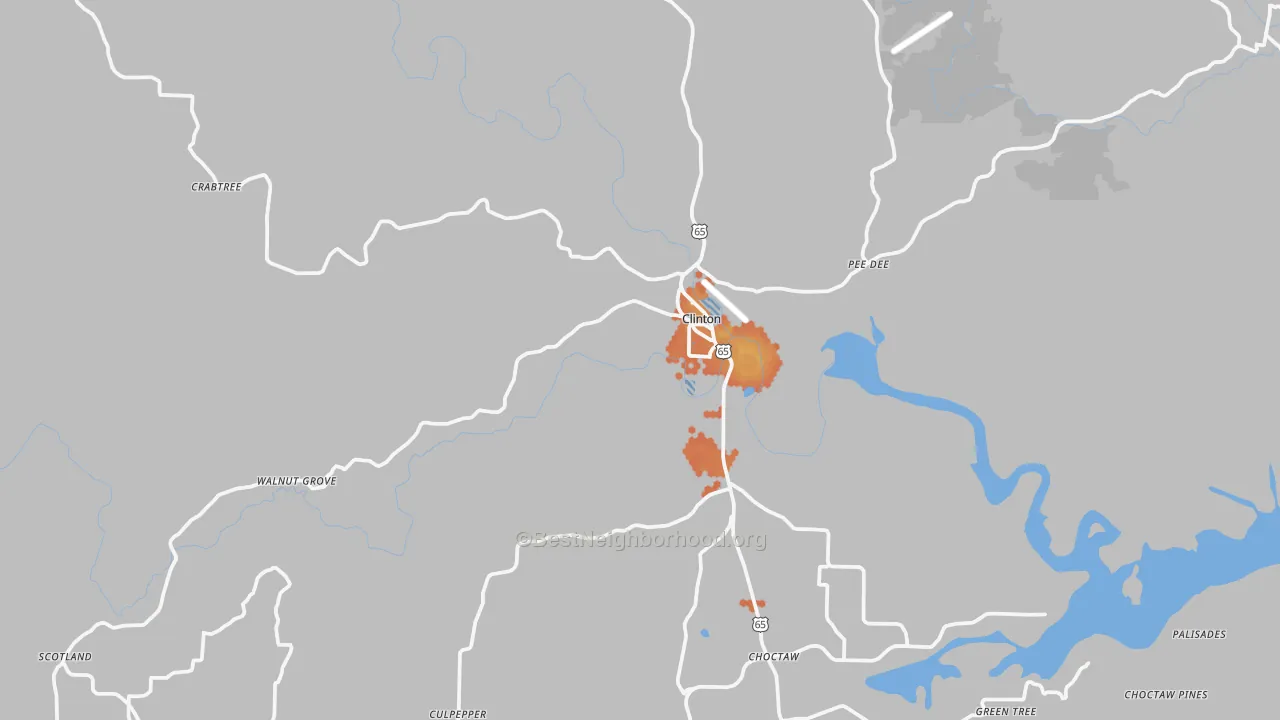 Bike Grade map of 72031, AR