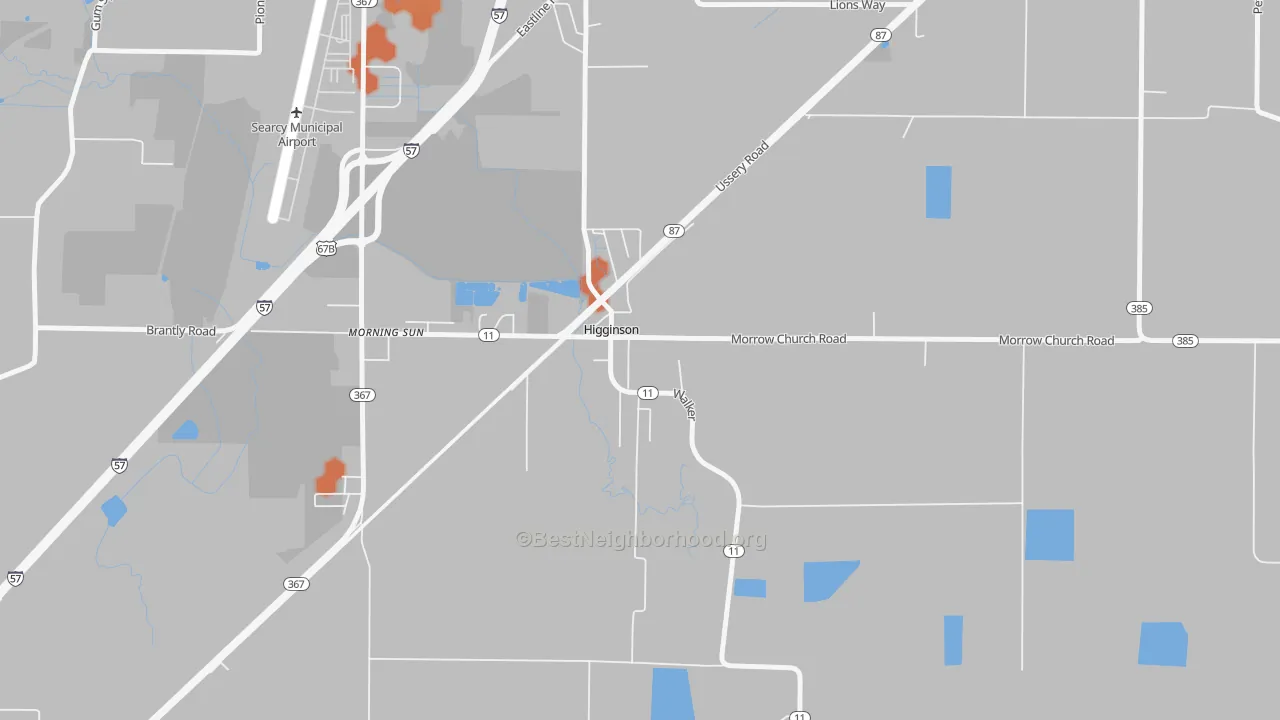 Bike Grade map of 72068, AR