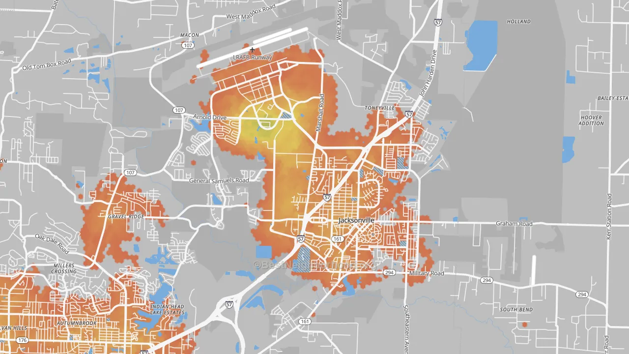Bike Grade map of 72076, AR