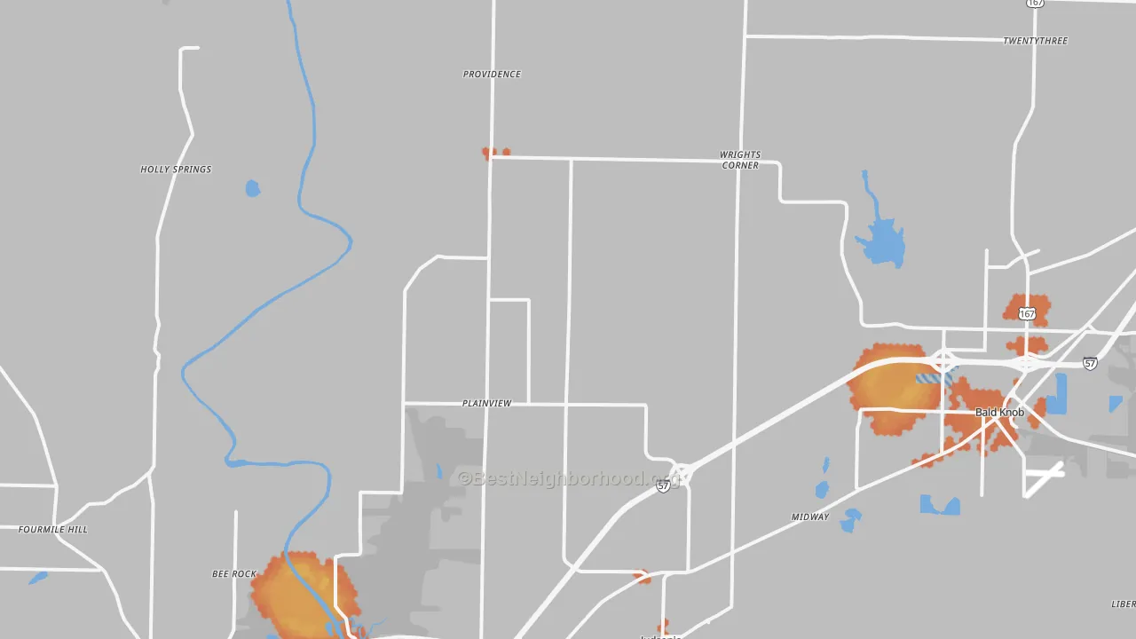 Bike Grade map of 72081, AR