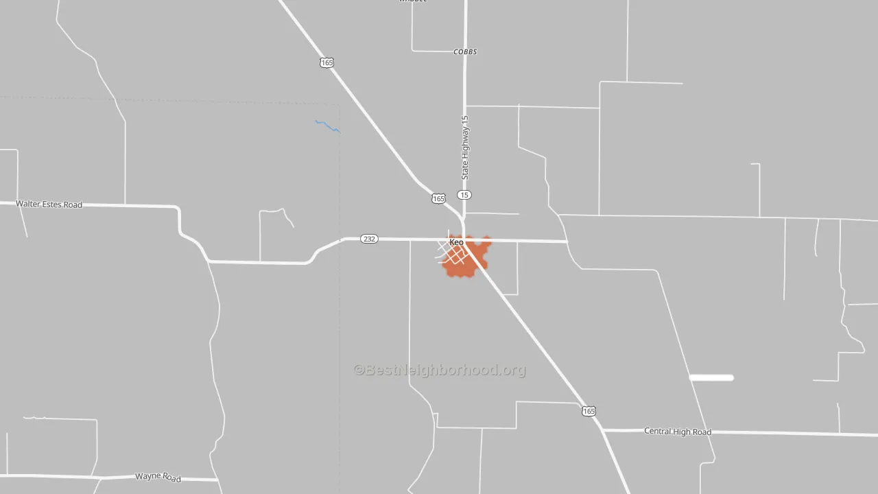 Bike Grade map of 72083, AR
