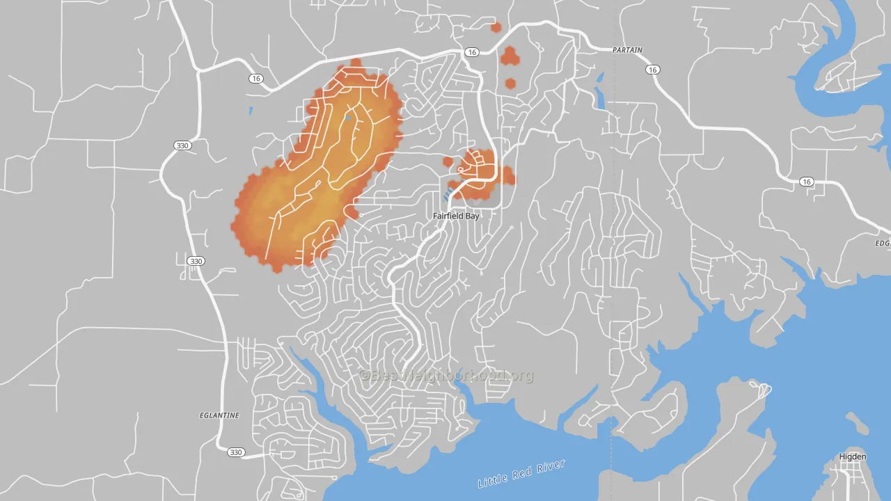 Bike Grade map of 72088, AR