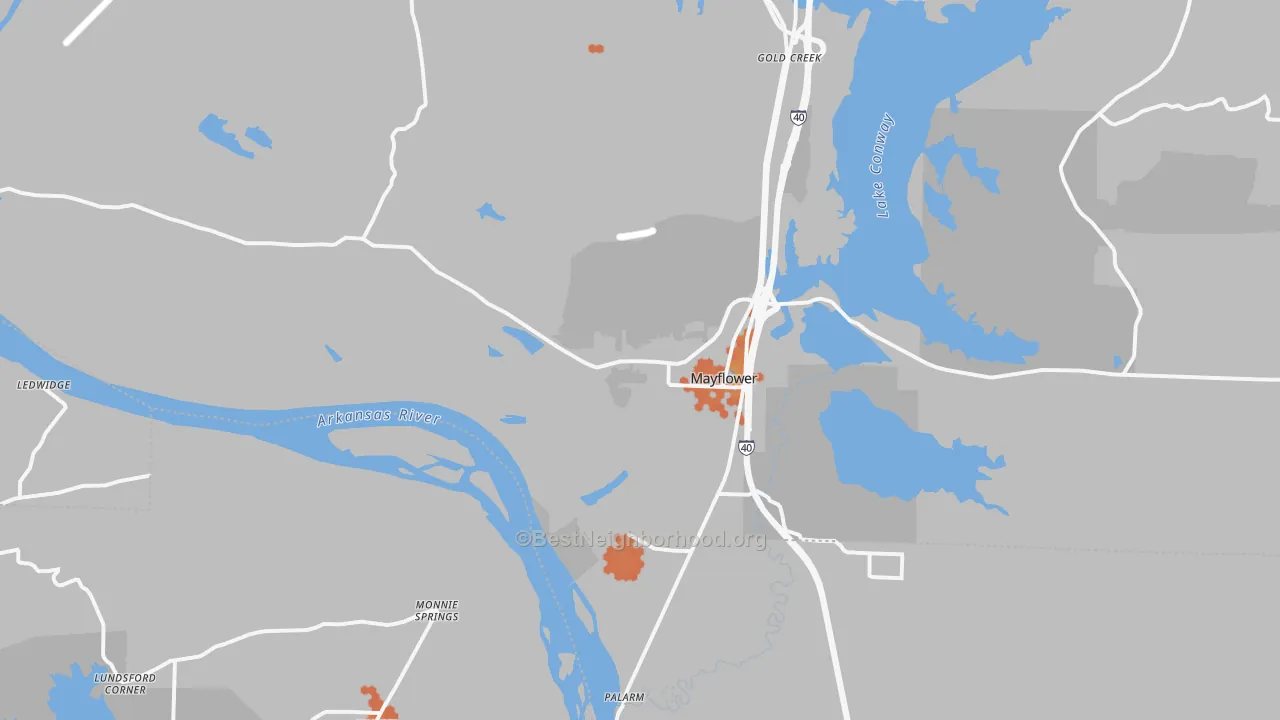Bike Grade map of 72106, AR