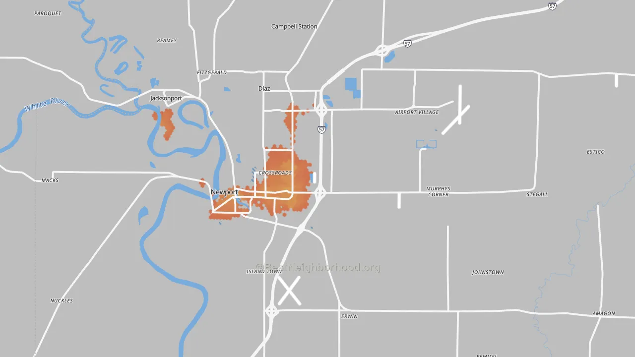 Bike Grade map of 72112, AR