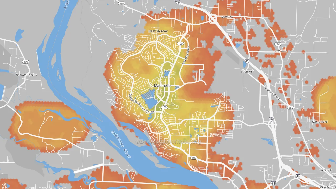 Bike Grade map of 72113, AR