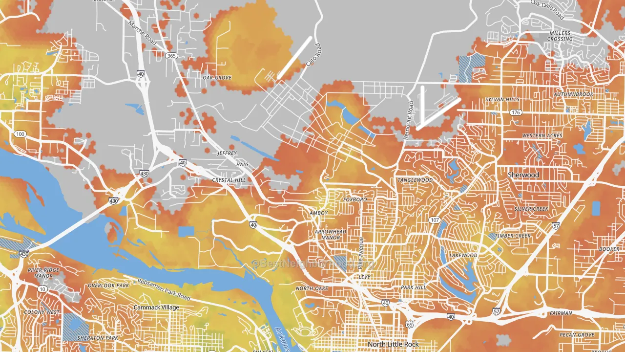 Bike Grade map of 72118, AR