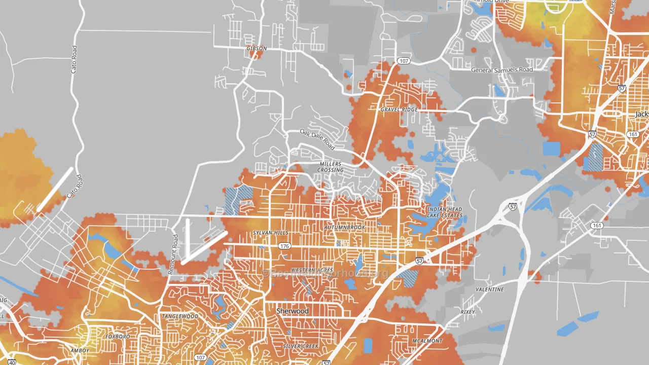 Bike Grade map of 72120, AR