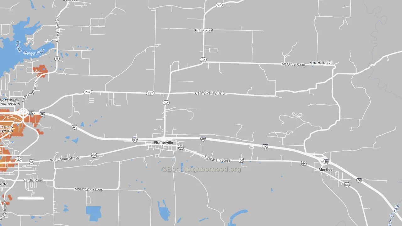 Bike Grade map of 72127, AR