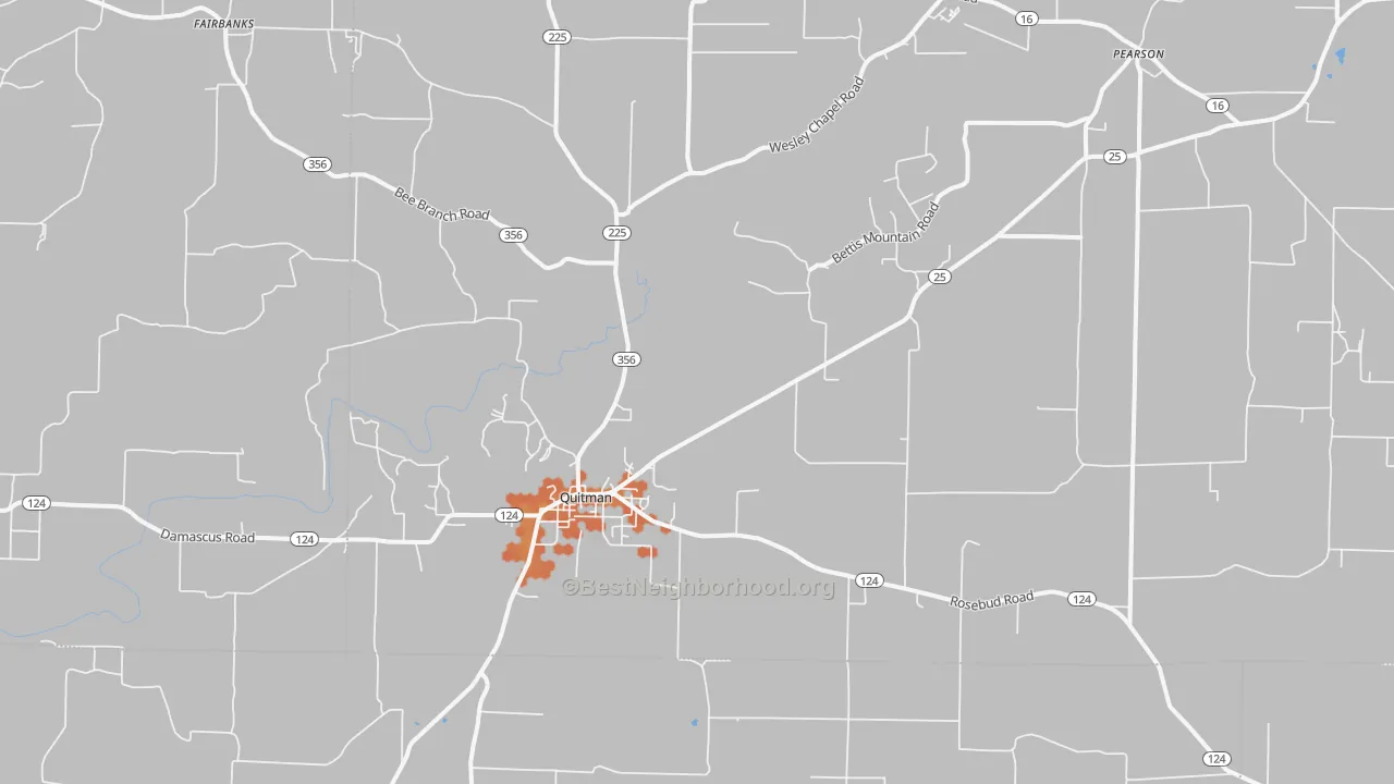 Bike Grade map of 72131, AR