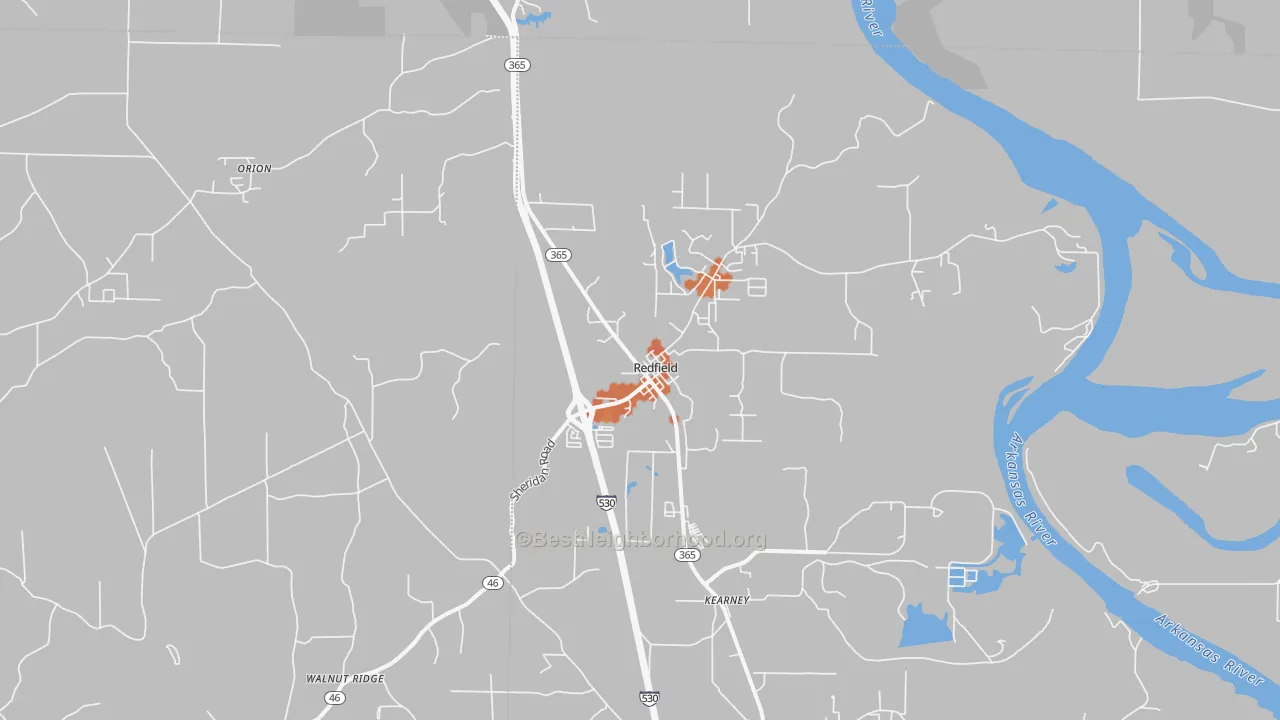 Bike Grade map of 72132, AR