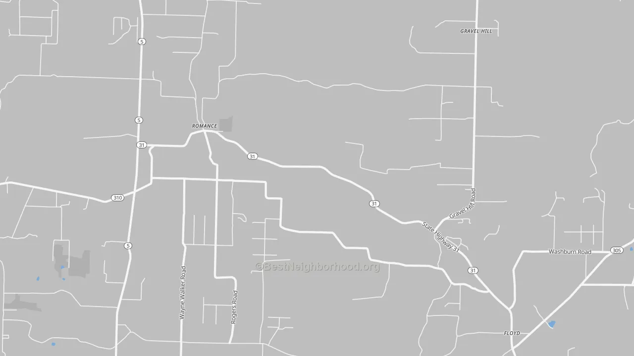 Bike Grade map of 72136, AR