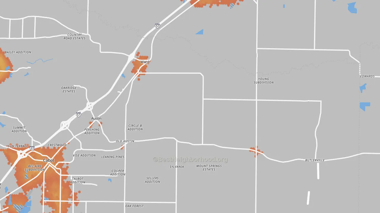 Bike Grade map of 72176, AR