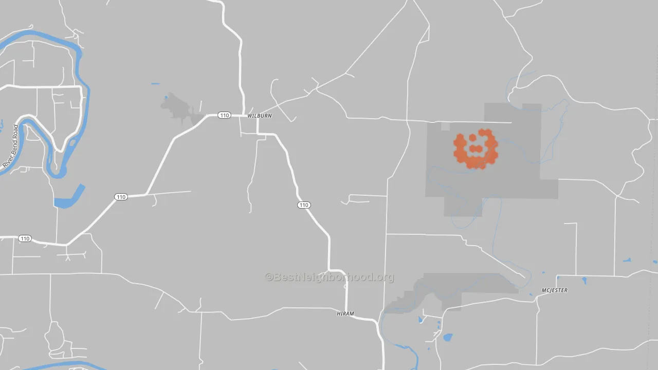 Bike Grade map of 72179, AR
