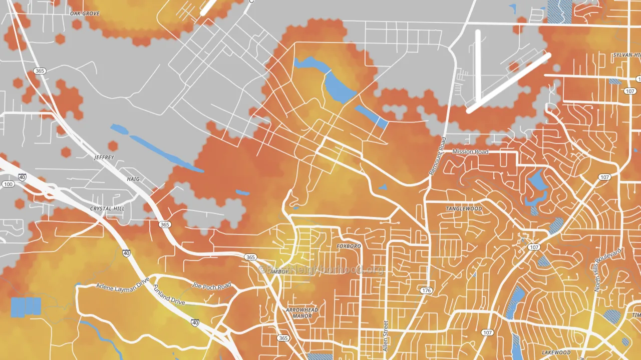 Bike Grade map of 72199, AR
