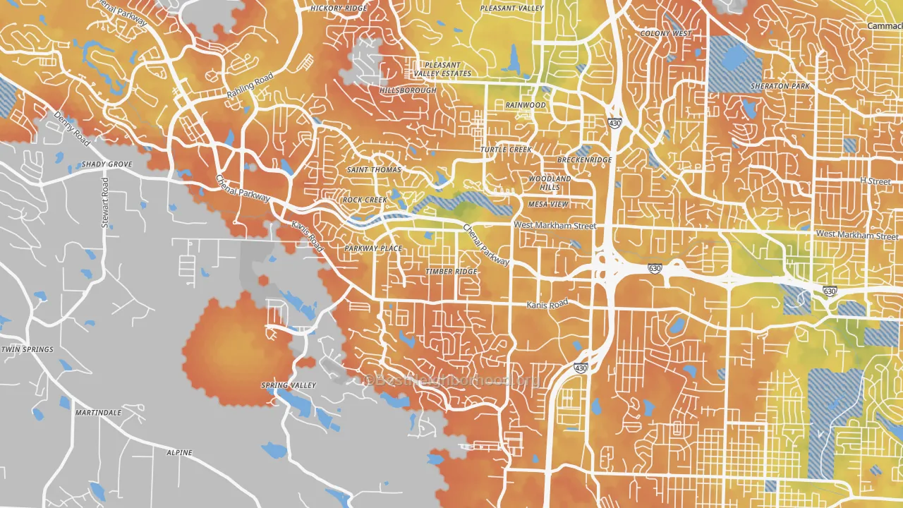Bike Grade map of 72211, AR
