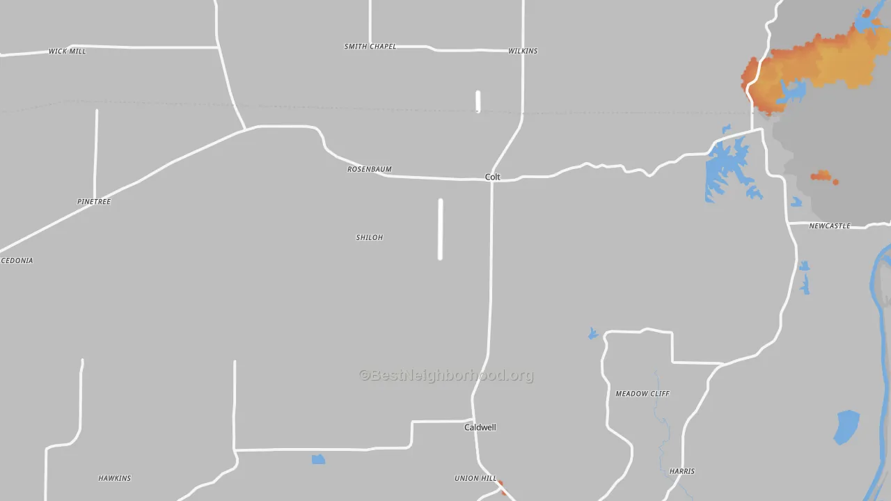 Bike Grade map of 72326, AR