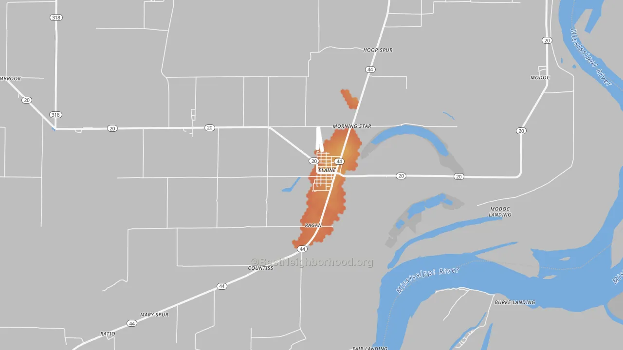 Bike Grade map of 72333, AR