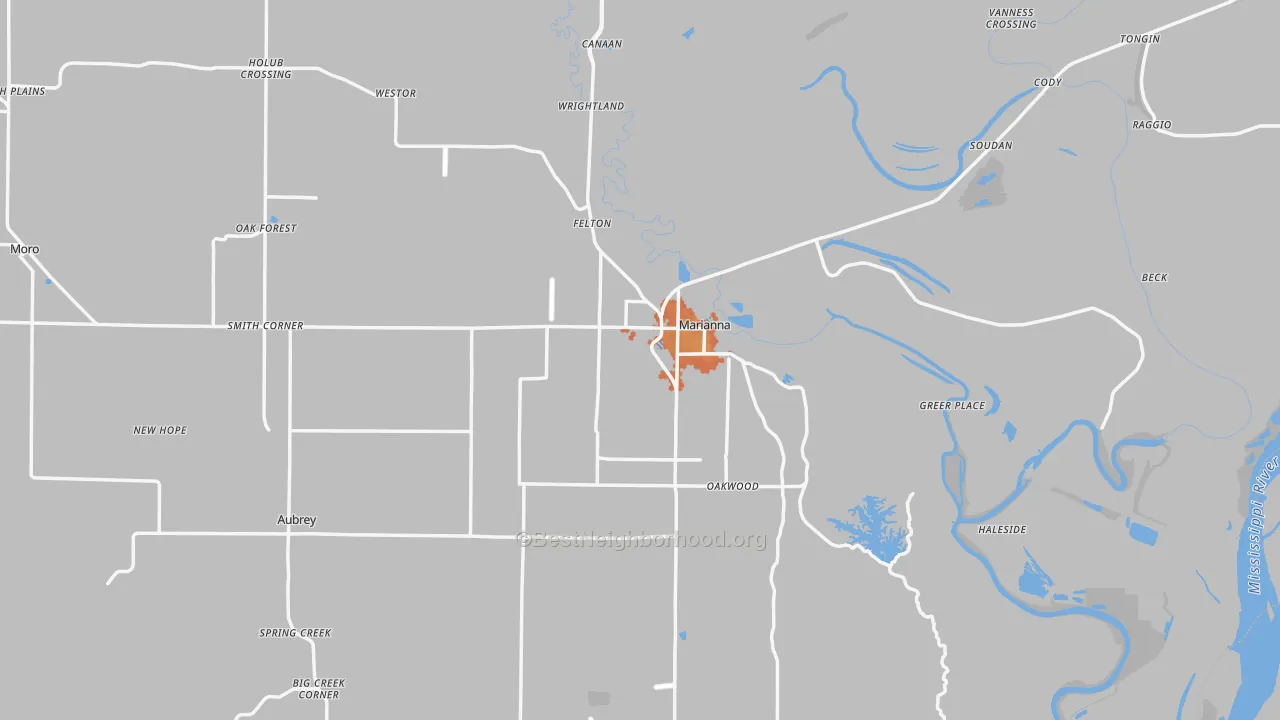 Bike Grade map of 72360, AR