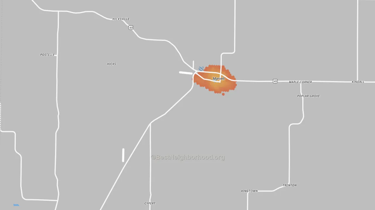 Bike Grade map of 72366, AR