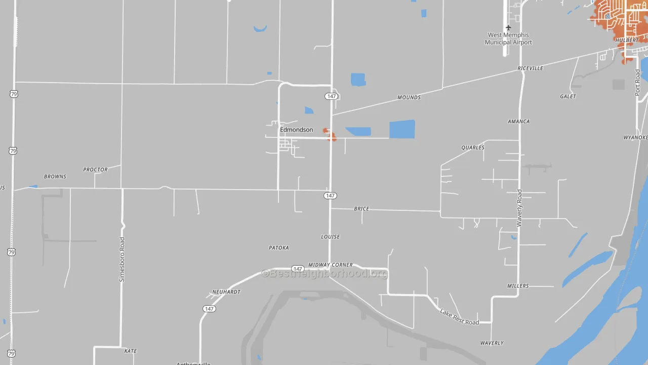 Bike Grade map of 72376, AR