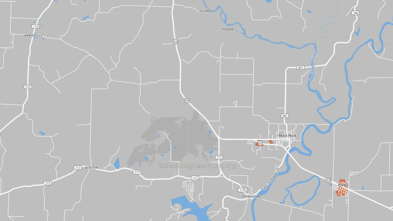 Bike Grade map of 72415, AR