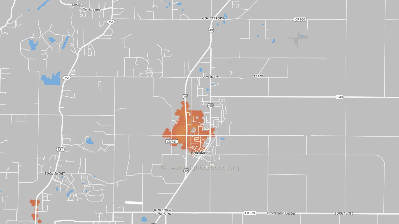 Bike Grade map of 72417, AR