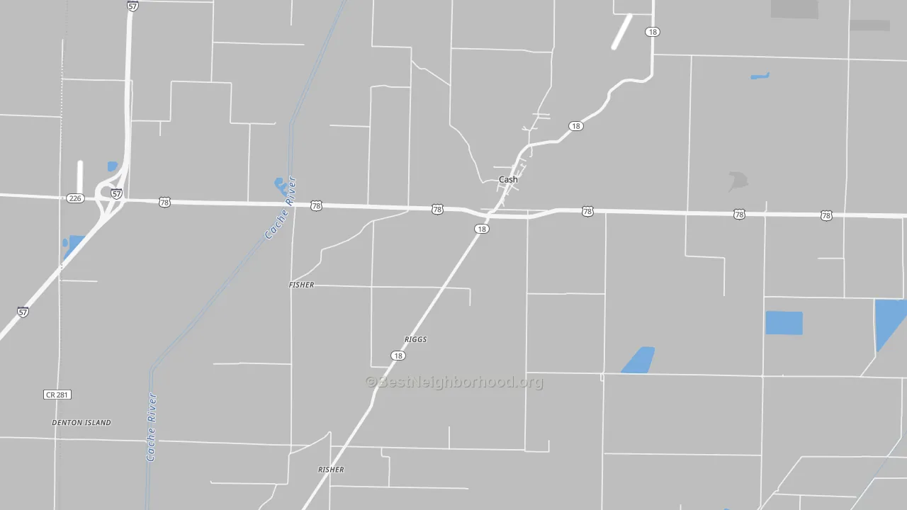 Bike Grade map of 72421, AR