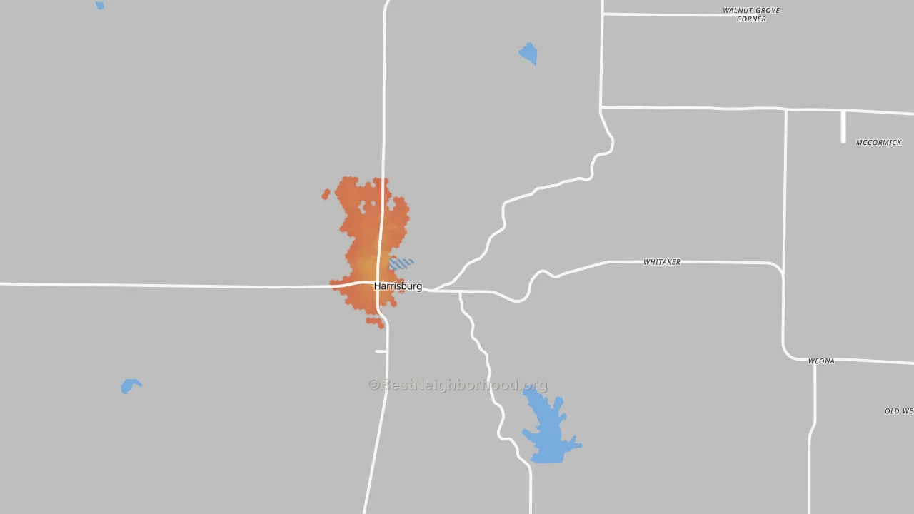 Bike Grade map of 72432, AR