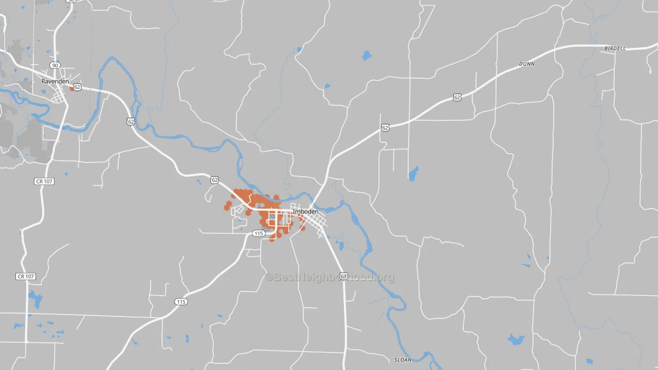Bike Grade map of 72434, AR