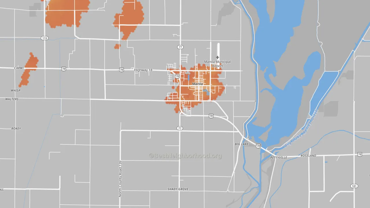 Bike Grade map of 72442, AR