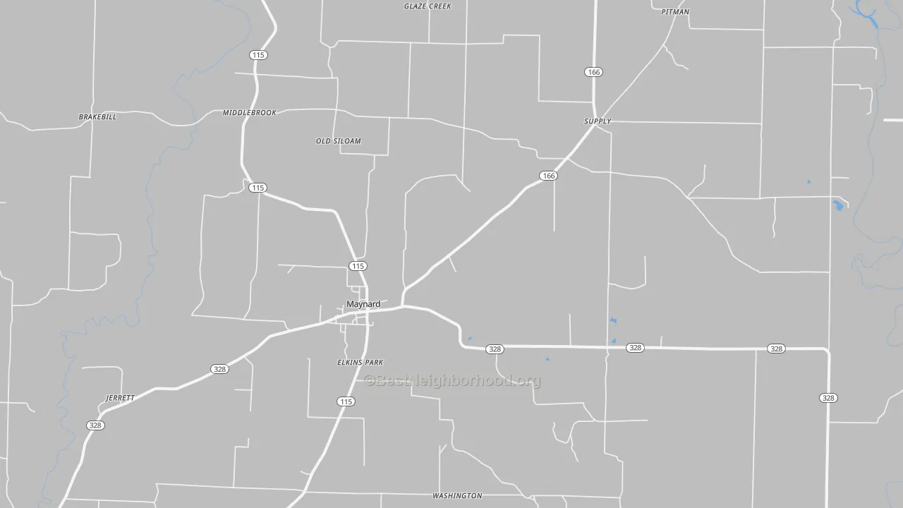 Bike Grade map of 72444, AR