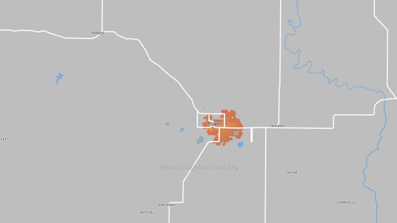 Bike Grade map of 72454, AR